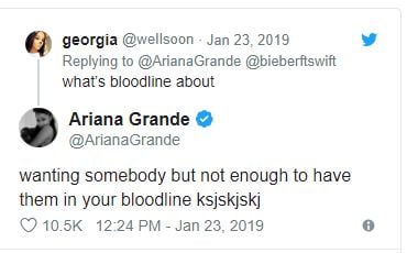 Ariana Grande talks about what "Bloodline" is about.