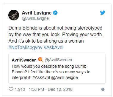 Avril Lavigne explains "Dumb Blonde"