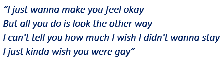 Lyrics of Wish You Were Gay