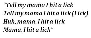 Momma I Hit a Lick lyrics 