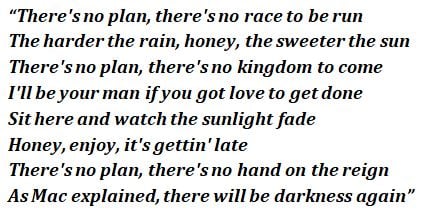 Lyrics of "No Plan"