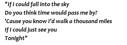 Lyrics of "A Thousand Miles"