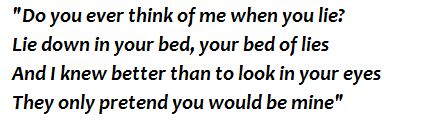Lyrics of "Bed of Lies"