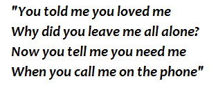 Lyrics of "Cry Me a River"
