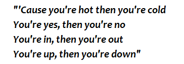 Lyrics of "Hot N Cold"