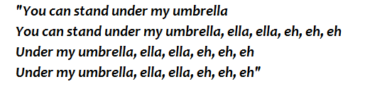 Lyrics of "Umbrella"