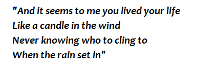 Lyrics "Candle in the Wind"