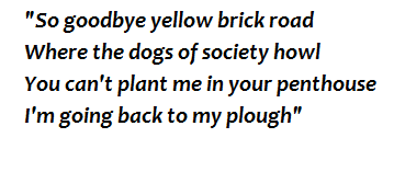 Lyrics of "Goodbye Yellow Brick Road"