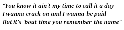 Lyrics of "Remember the Name" 