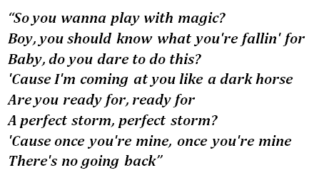 Lyrics of "Dark Horse"