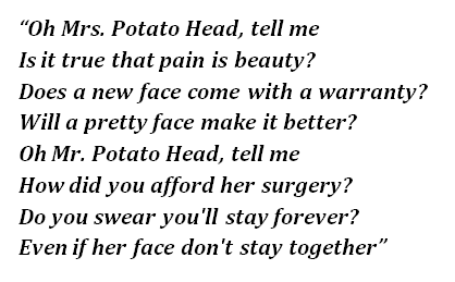 Lyrics of "Mrs. Potato Head" 