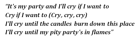 Lyrics of "Pity Party" 