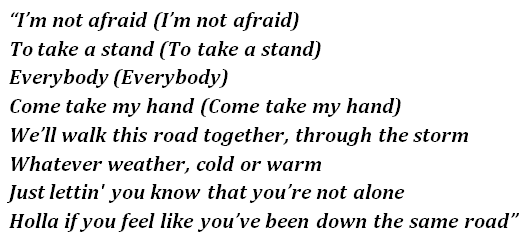 Lyrics of "Not Afraid"
