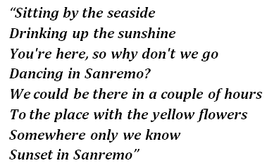 Lyrics of "Sanremo"