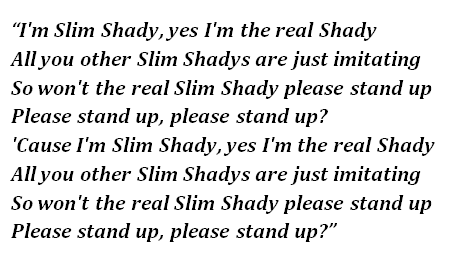 Lyrics of "The Real Slim Shady" 