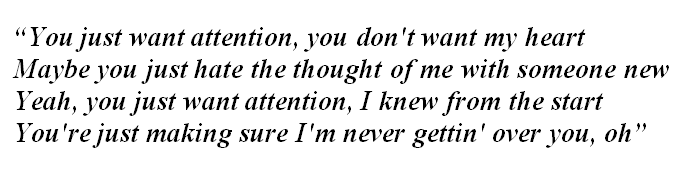 Lyrics of “Attention”
