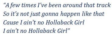 Lyrics of "Hollaback Girl" 