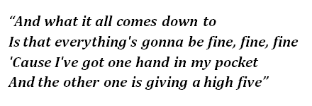 Lyrics of "Hand in My Pocket"