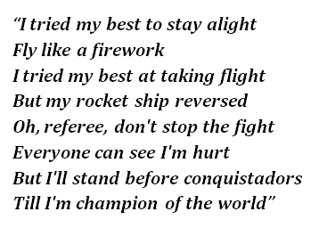 Lyrics of "Champion of the World"
