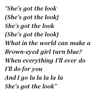 "The Look" lyrics 