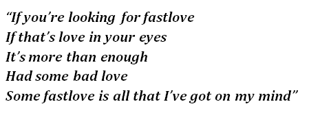 Lyrics of "Fastlove" 