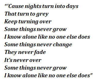 Lyrics of "I Know Alone" 