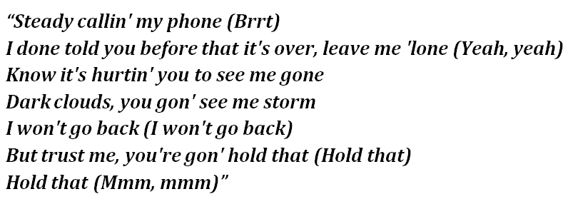 Lyrics of "Calling My Phone"