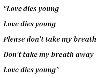 Foo Fighters, "Love Dies Young" Lyrics