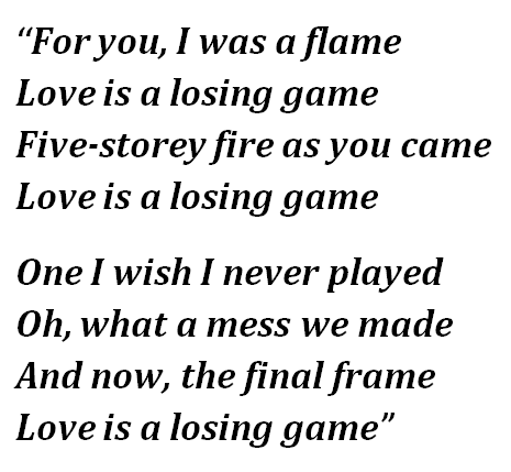 Lyrics of "Love Is A Losing Game"