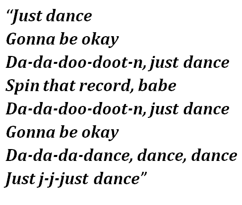 Lyrics of "Just Dance"