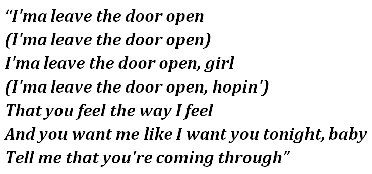 Lyrics of "Leave the Door Open"