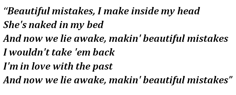 Lyrics of "Beautiful Mistakes" 