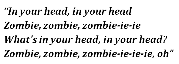Lyrics of "Zombie" 