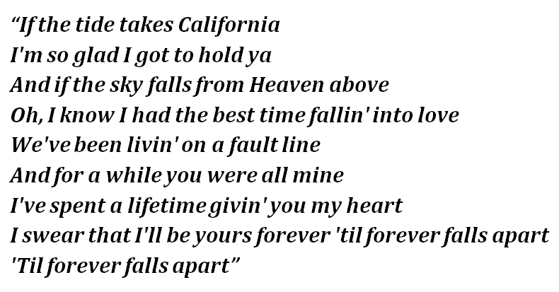 Lyrics of "Till Forever Falls Apart"