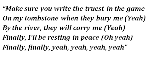 Lyrics of "Tombstone" 