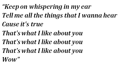 Lyrics of "What I Like About You"