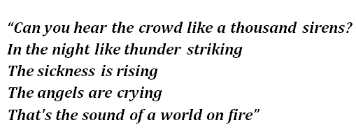 Lyrics of "World on Fire" 
