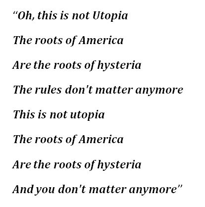 Lyrics to "This Is Not Utopia"