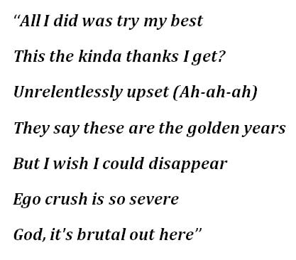 Lyrics to "Brutal"