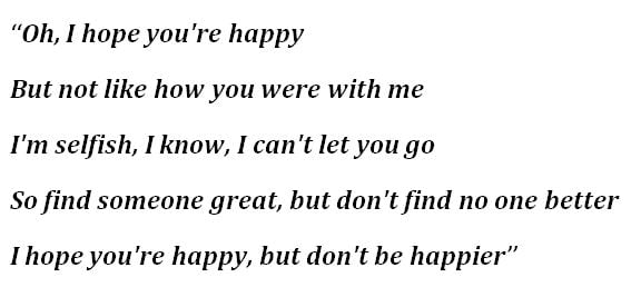 Lyrics to "Happier"