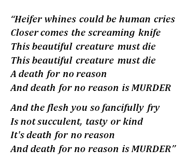 Lyrics of "Meat is Murder" 