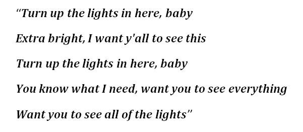 Lyrics to Kanye West's "All of the Lights" 
