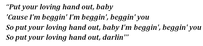 Lyrics of "Beggin'"