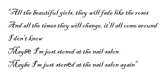 Lyrics of Lorde's "Stoned at the Nail Salon"