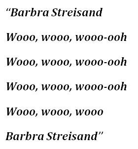 Lyrics for "Barbra Streisand" by Duck Sauce 