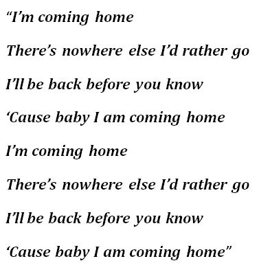 Lyrics to "Coming Home" by HONNE