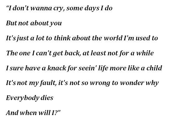 Lyrics to "Everybody Dies" by Billie Eilish
