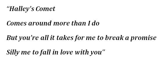Lyrics to Billie Eilish's "Halley's Comet"