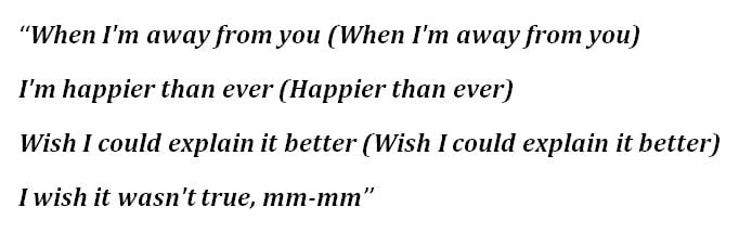 Lyrics for "Happier than Ever"
