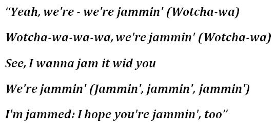 Lyrics to Bob Marley's "Jamming"